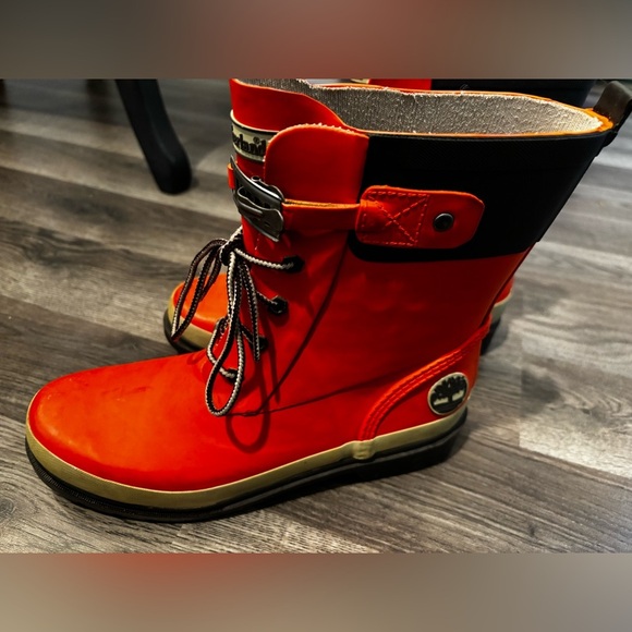 Timberland women’s ' Orange Waterproof Boots size 8 fall winter durable bright - Picture 10 of 14